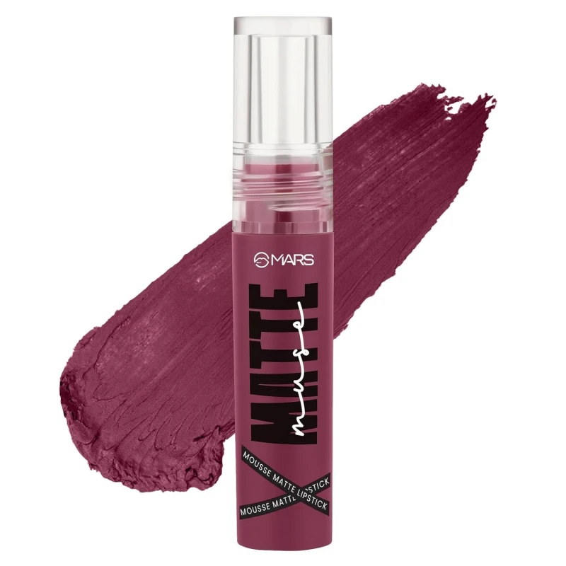 MARS Matte Muse Mousse Lipstick (3ml) (13-POWER DIVA) with Doe-Foot Applicator | Highly Pigmented | Smooth Texture | Hydrating Formula | Blurry Lips Effect thumbnail 9